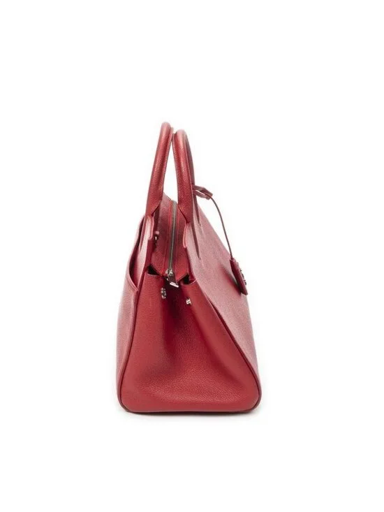 Saint Laurent Yves Small Cabas Rive Gauche Red Grain Calfskin Leather Messenger - Picture 4 of 10